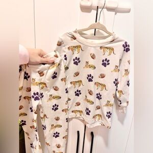 Little bear smocks lsu Tiger Print Pajamas
